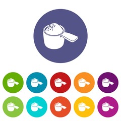 Detergent dose icons color set vector for any web design on white background