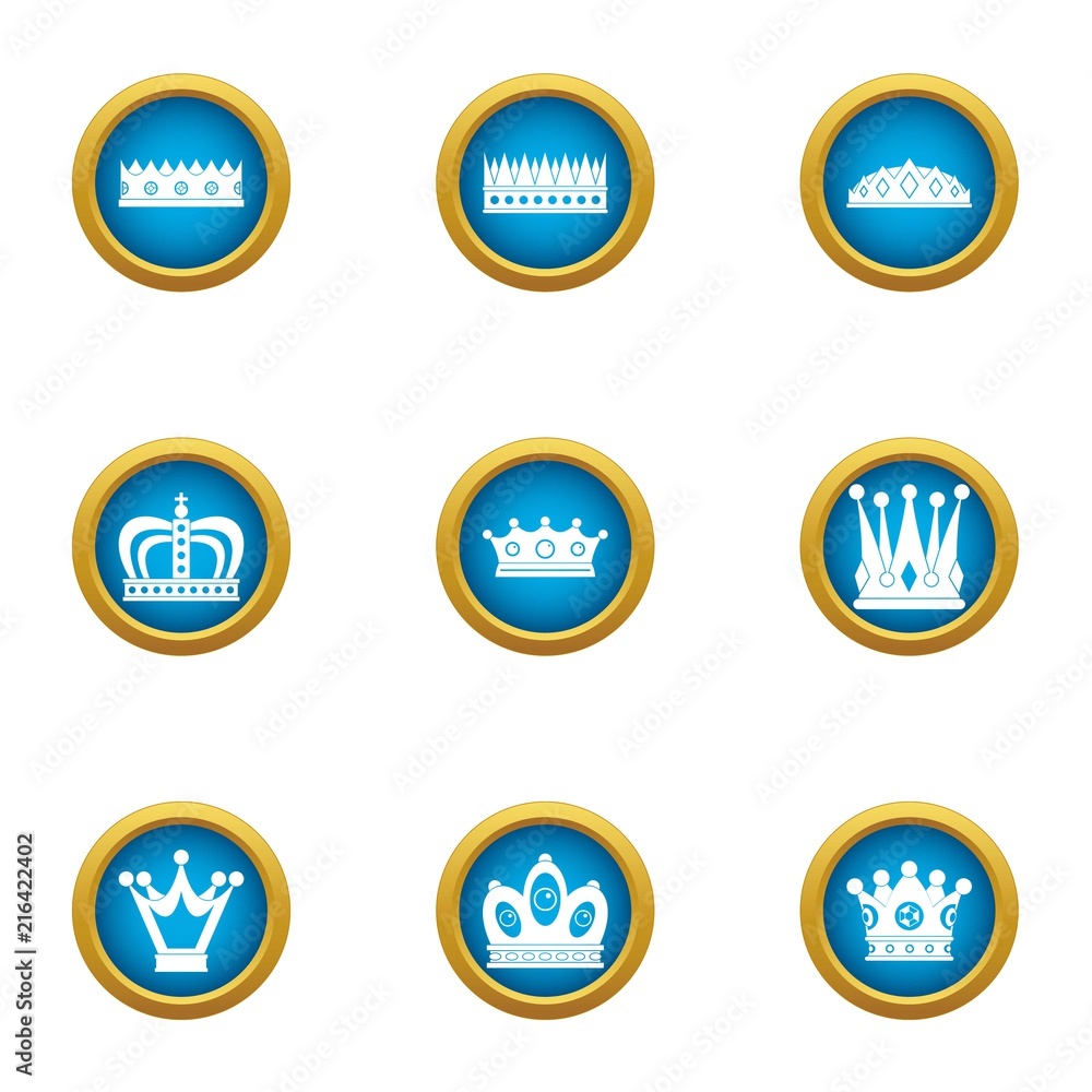 Aufkleber chaplet icons set. flat set of 9 chaplet vector icons for web isolated on white background