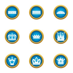 Chaplet icons set. Flat set of 9 chaplet vector icons for web isolated on white background