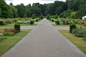 Fototapeta na wymiar Allée du jardin de Valloires, France