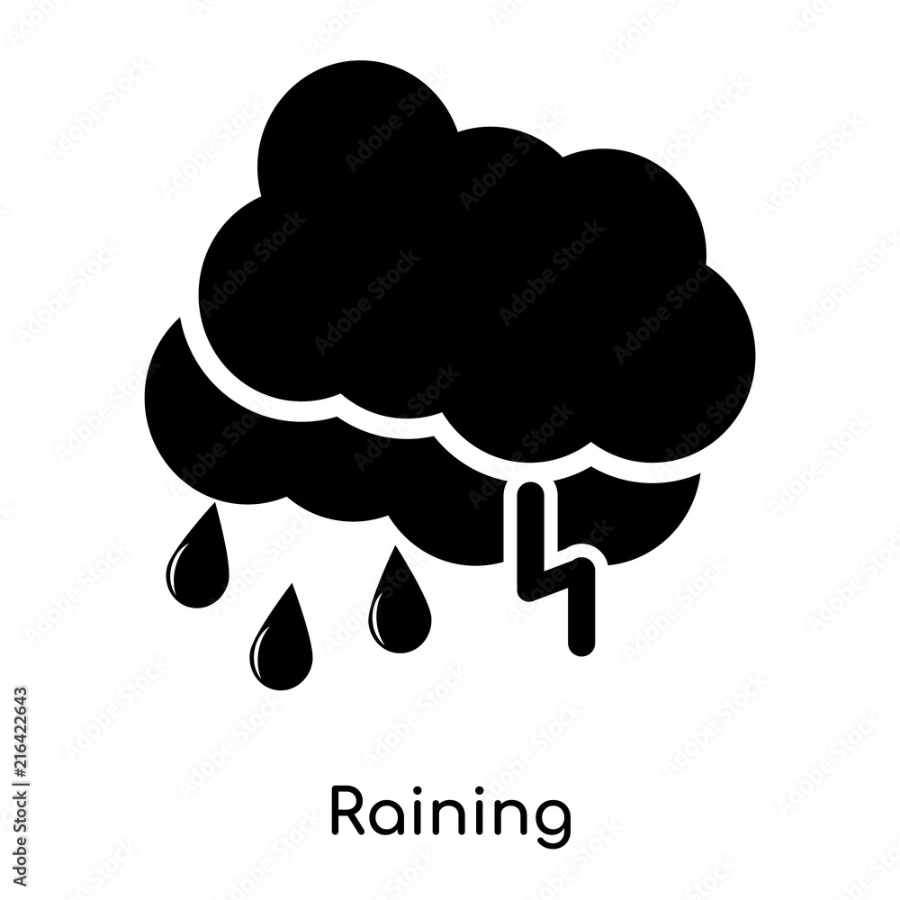 Poster raining icon isolated on white background. modern and editable raining icon. simple icons vector ill