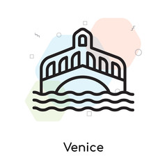 Venice icon vector sign and symbol isolated on white background, Venice logo concept
