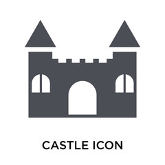 Castle icon vector sign and symbol isolated on white background, Castle logo concept