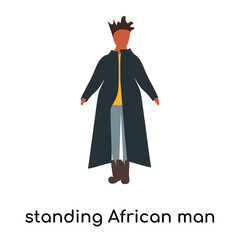 standing african man icon isolated on white background. Simple and editable standing african man icons. Modern icon vector illustration.
