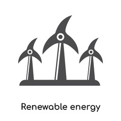 Renewable energy label icon vector sign and symbol isolated on white background, Renewable energy label logo concept