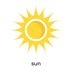 sun icon vector sign and symbol isolated on white background, sun logo concept