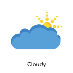 Cloudy icon vector sign and symbol isolated on white background, Cloudy logo concept