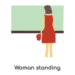 woman standing icon isolated on white background. Simple and editable woman standing icons. Modern icon vector illustration.