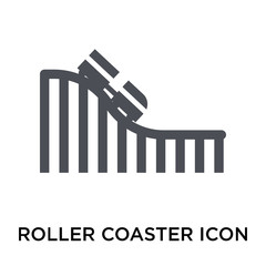 Roller coaster icon vector sign and symbol isolated on white background, Roller coaster logo concept