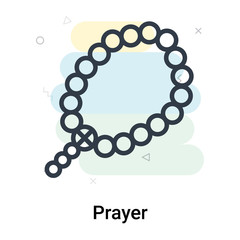 Prayer icon vector sign and symbol isolated on white background, Prayer logo concept