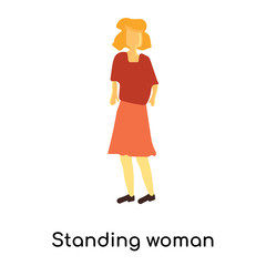 standing woman icon isolated on white background. Simple and editable standing woman icons. Modern icon vector illustration.
