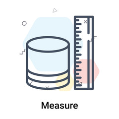 Measure icon vector sign and symbol isolated on white background, Measure logo concept