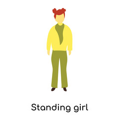 standing girl icon isolated on white background. Simple and editable standing girl icons. Modern icon vector illustration.