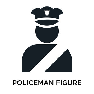 Policeman Figure Icon On White Background. Modern Icons Vector Illustration. Trendy Policeman Figure Icons