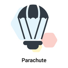 Parachute icon vector sign and symbol isolated on white background, Parachute logo concept