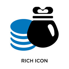 Rich icon vector sign and symbol isolated on white background, Rich logo concept