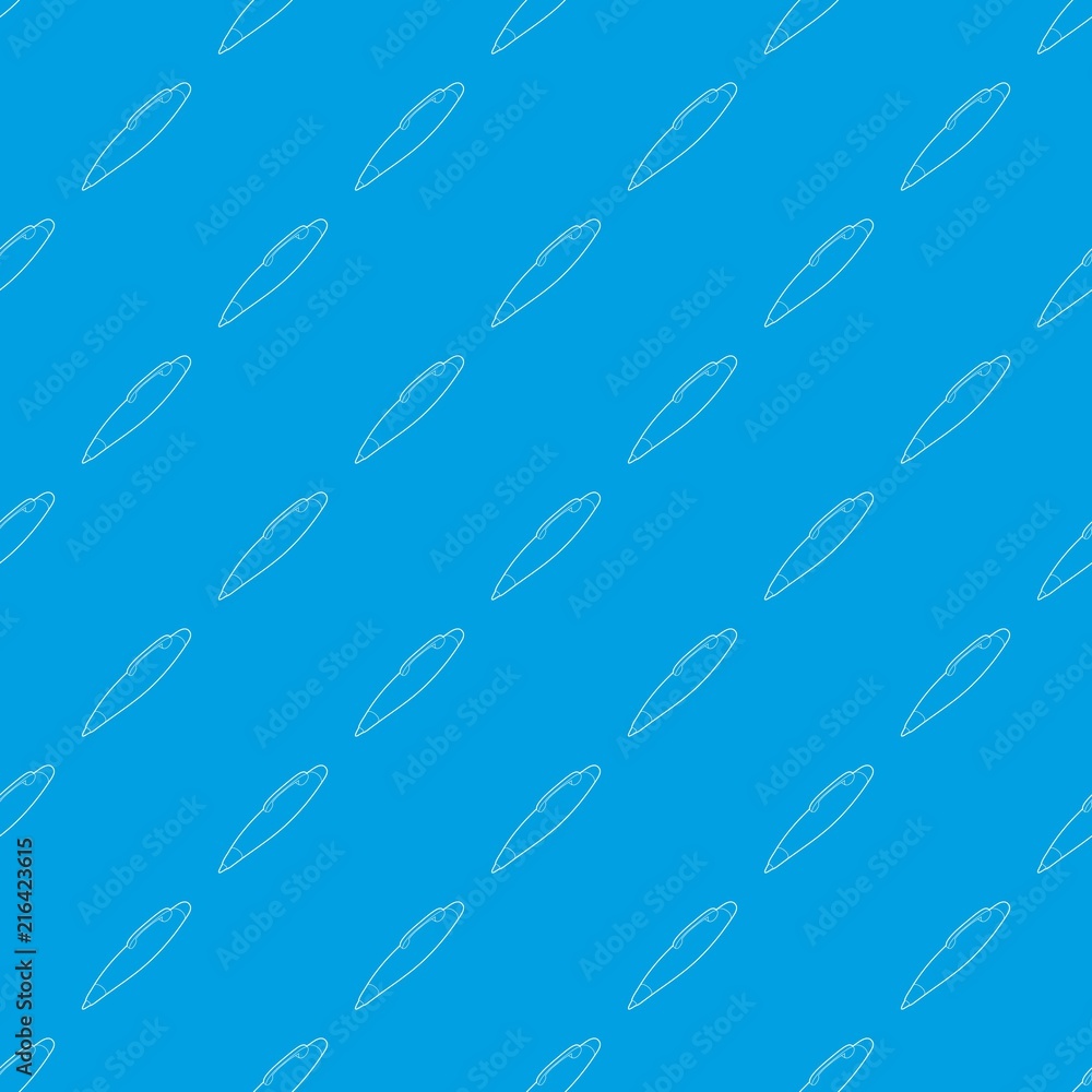 Poster pen pattern vector seamless blue repeat for any use