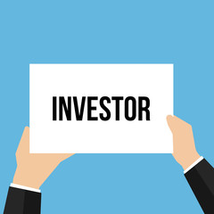 Man showing paper INVESTOR text