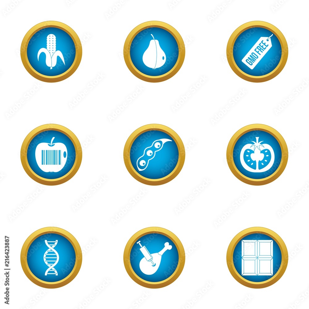 Poster improve the genome icons set. flat set of 9 improve the genome vector icons for web isolated on whit