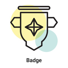 Badge icon vector sign and symbol isolated on white background, Badge logo concept