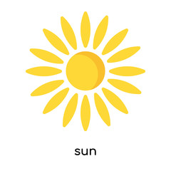 sun icon vector sign and symbol isolated on white background, sun logo concept