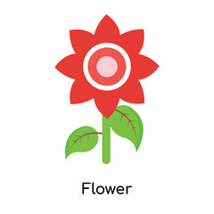 Flower icon vector sign and symbol isolated on white background, Flower logo concept