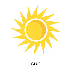 sun icon vector sign and symbol isolated on white background, sun logo concept