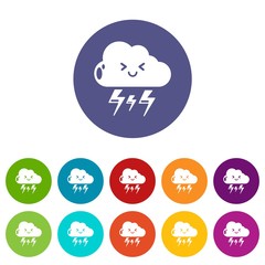 Lightning icons color set vector for any web design on white background