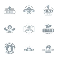 Clean food logo set. Simple set of 9 clean food vector logo for web isolated on white background