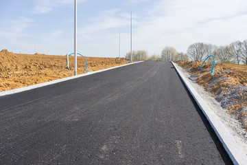 Baustelle im Strassenbau für ein Neubaugebiet