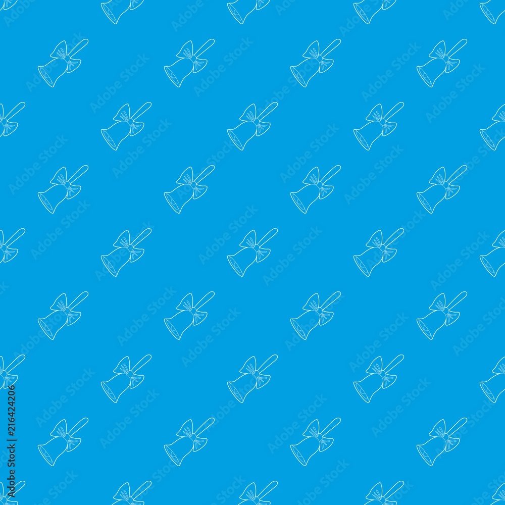 Poster bell pattern vector seamless blue repeat for any use