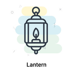 Lantern icon vector sign and symbol isolated on white background, Lantern logo concept