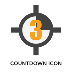 Countdown icon vector sign and symbol isolated on white background, Countdown logo concept