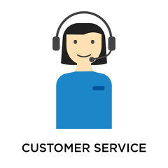 Customer service icon vector sign and symbol isolated on white background, Customer service logo concept