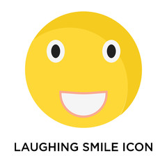 Laughing smile icon vector sign and symbol isolated on white background, Laughing smile logo concept