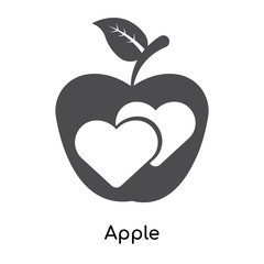 Apple icon vector sign and symbol isolated on white background, Apple logo concept