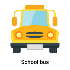 School bus icon vector sign and symbol isolated on white background, School bus logo concept