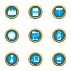 Intoxicating icons set. Flat set of 9 intoxicating vector icons for web isolated on white background