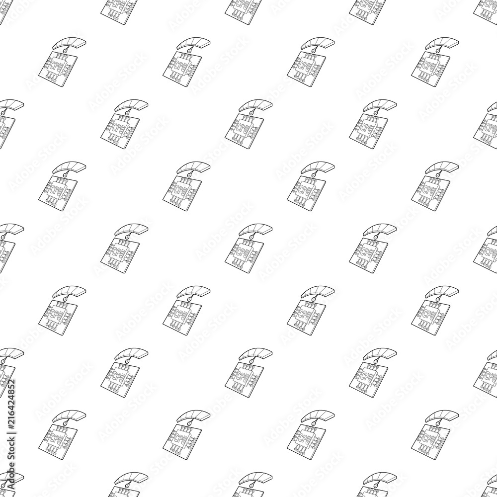 Aufkleber cpu and temperature gauge icon in outline style on a white background