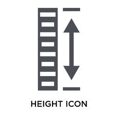 Height icon vector sign and symbol isolated on white background, Height logo concept
