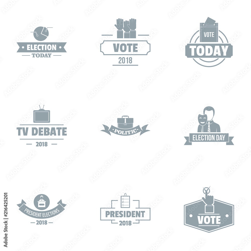 Poster debate logo set. simple set of 9 debate vector logo for web isolated on white background