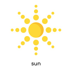 sun icon vector sign and symbol isolated on white background, sun logo concept