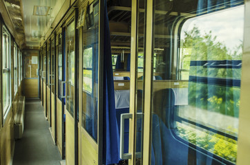 empty inside the railway carriage