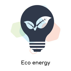 Eco energy icon vector sign and symbol isolated on white background, Eco energy logo concept
