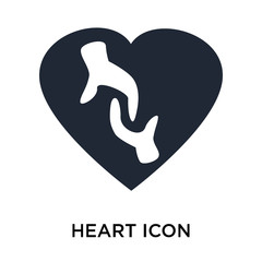 Heart icon vector sign and symbol isolated on white background, Heart logo concept