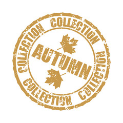 Autumn collection rubber stamp isolated on white background