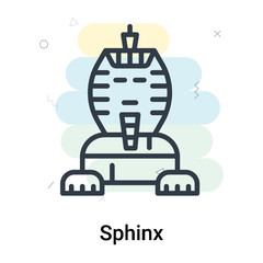 Sphinx icon vector sign and symbol isolated on white background, Sphinx logo concept