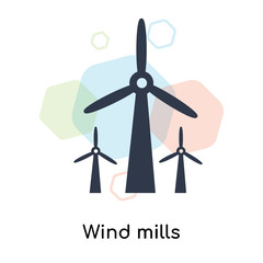 Wind mills icon vector sign and symbol isolated on white background, Wind mills logo concept