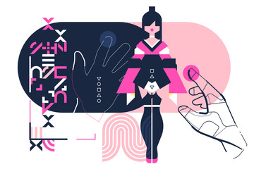 Obraz premium virtual reality, virtual sex, digital girl