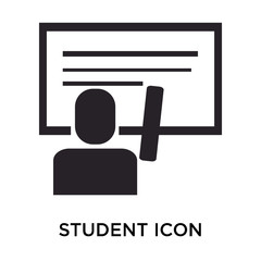 Student icon vector sign and symbol isolated on white background, Student logo concept